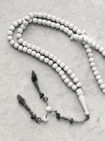 Prayer beads belonging to Bahá’u’lláh kept at the Bahá'í International Archives in Haifa.