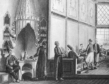 A 19th-century Ottoman coffeehouse.