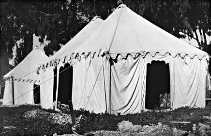 Tents used by Bahá’u’lláh in Haifa on Mount Carmel.