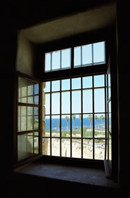 A view from one of the restored prison cells occupied by the exiles.